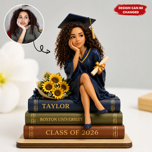Personalized Graduation 2D Flat Wooden Plaque, Class Of 2026, Gift for Her Him Daughter Son Friend, Custom Name Keepsake
