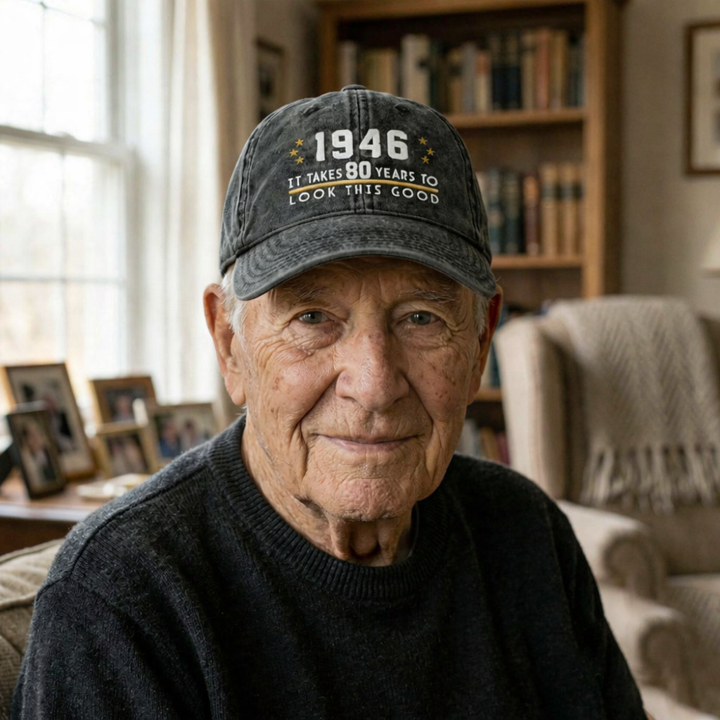80th Birthday Gift Custom Embroidered Hat Aged to Perfection 1946 Personalized Vintage Dad Hat