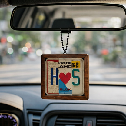 Personalized License Plate Ornament, Anniversary Gift, Wedding Valentine Gift for Him Her, License Plate Hanging Car