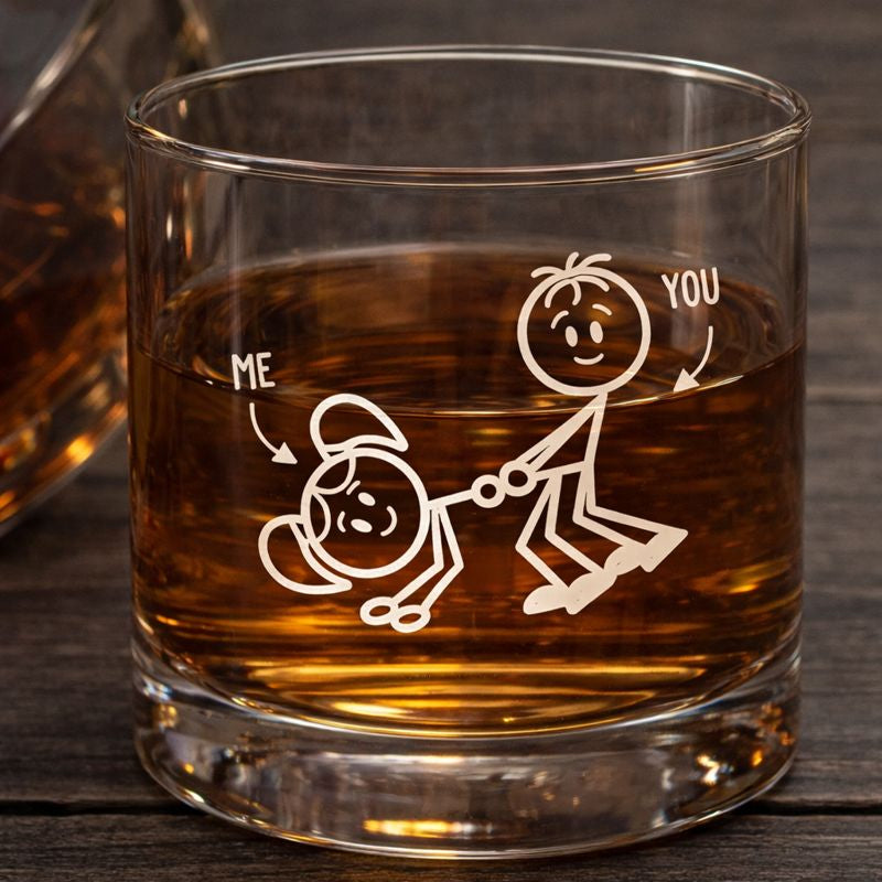 I F-king Love You, Personalized Whiskey Glass, Funny Handmade Anniversary Belt Gift For Boyfriend, Husband, Custom Whiskey Glass