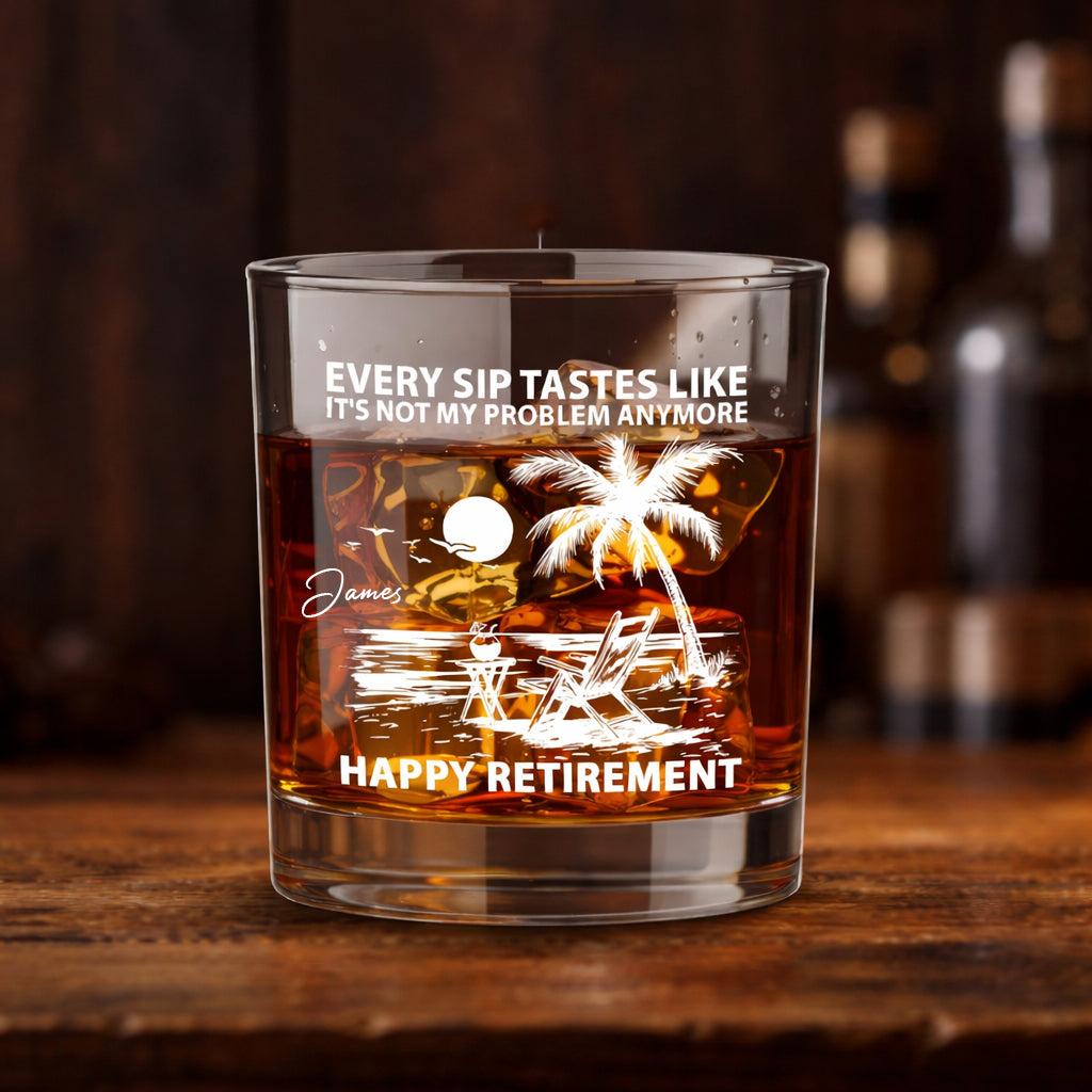 Funny Retirement Gifts for Men Women 2026- 11 oz Engraved Crystal Whiskey Glass - Going Away Goodbye Farewell Gifts for Coworkers Boss, Retirement Gift for Friends Dad Grandpa Woman