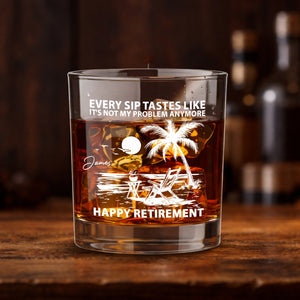 Funny Retirement Gifts for Men Women 2026- 11 oz Engraved Crystal Whiskey Glass - Going Away Goodbye Farewell Gifts for Coworkers Boss, Retirement Gift for Friends Dad Grandpa Woman