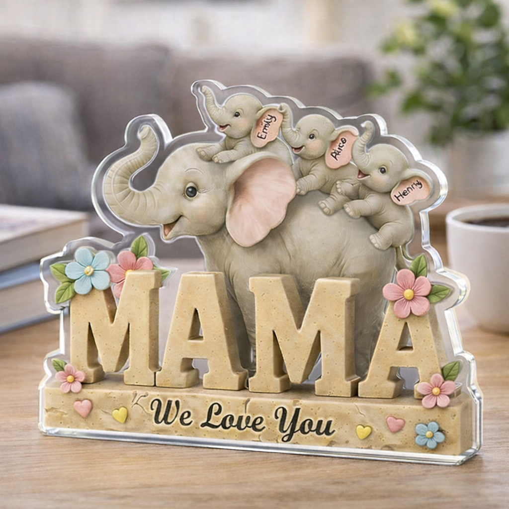 Custom Acrylic Plaque - Personalized Mother's Day Gifts For Mom, Grandma - Love You A Ton, Mama