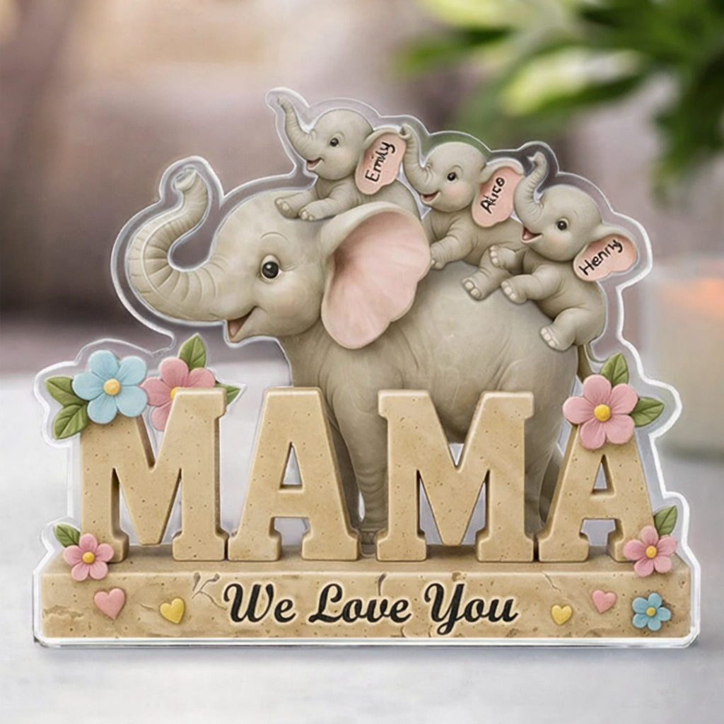 Custom Acrylic Plaque - Personalized Mother's Day Gifts For Mom, Grandma - Love You A Ton, Mama