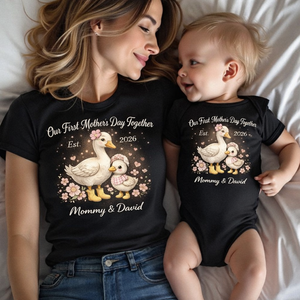 Personalized Mama Shirt, First Mothers Day Shirt, Our 1st Mothers Day Together Shirt, New Mom Gift, Custom Baby Name Tee