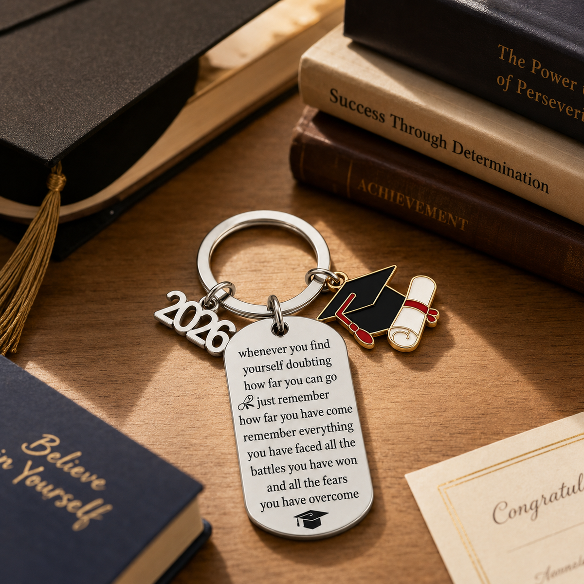 Graduation Keychain, Custom 2026 Graduation Keyring, Graduation Keepsake for Her, Him, Friend, Gift for Graduates, You Did It, Class of 2026