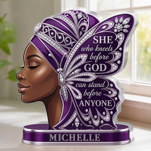 She Who Kneels Before God Butterfly - Personalized Custom Shaped Acrylic Plaque