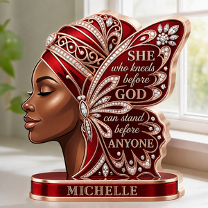 She Who Kneels Before God Butterfly - Personalized Custom Shaped Acrylic Plaque