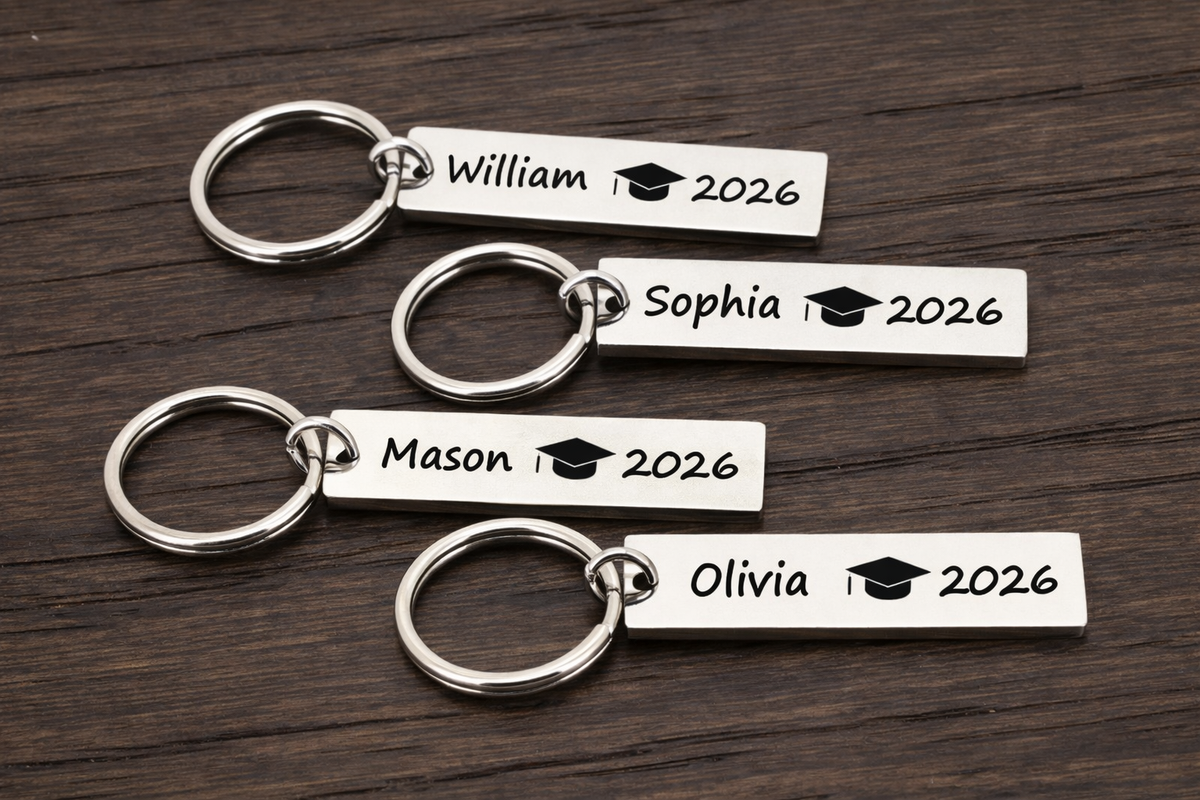 Graduation Gift for Her, Graduation Gift for Him, Class of 2026 Keychains, Bulk Graduation Gift for 2026, Personalized Graduation Keychain