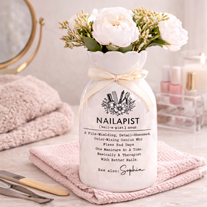 Nailapist Miracle Working - Personalized Ceramic Flower Vase Gift For Nail Artist