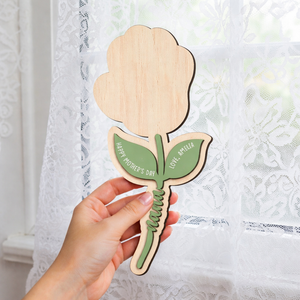 Personalized Handprint Flower Gift for Mom, Wooden Keepsake Mother s Day Gift, Custom Baby Handprint Plaque, Mom Gift from Kids