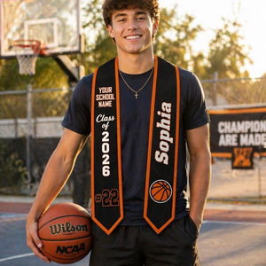 Personalized Senior Graduation Stole: Custom Name and Number, Football Basketball Baseball Senior, Custom Any Sports School Stole
