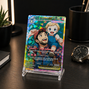 Custom PKM-Inspired Couple Keepsake Wedding & Anniversary Photo to Holo Card Father's Day Card , Card For Husband