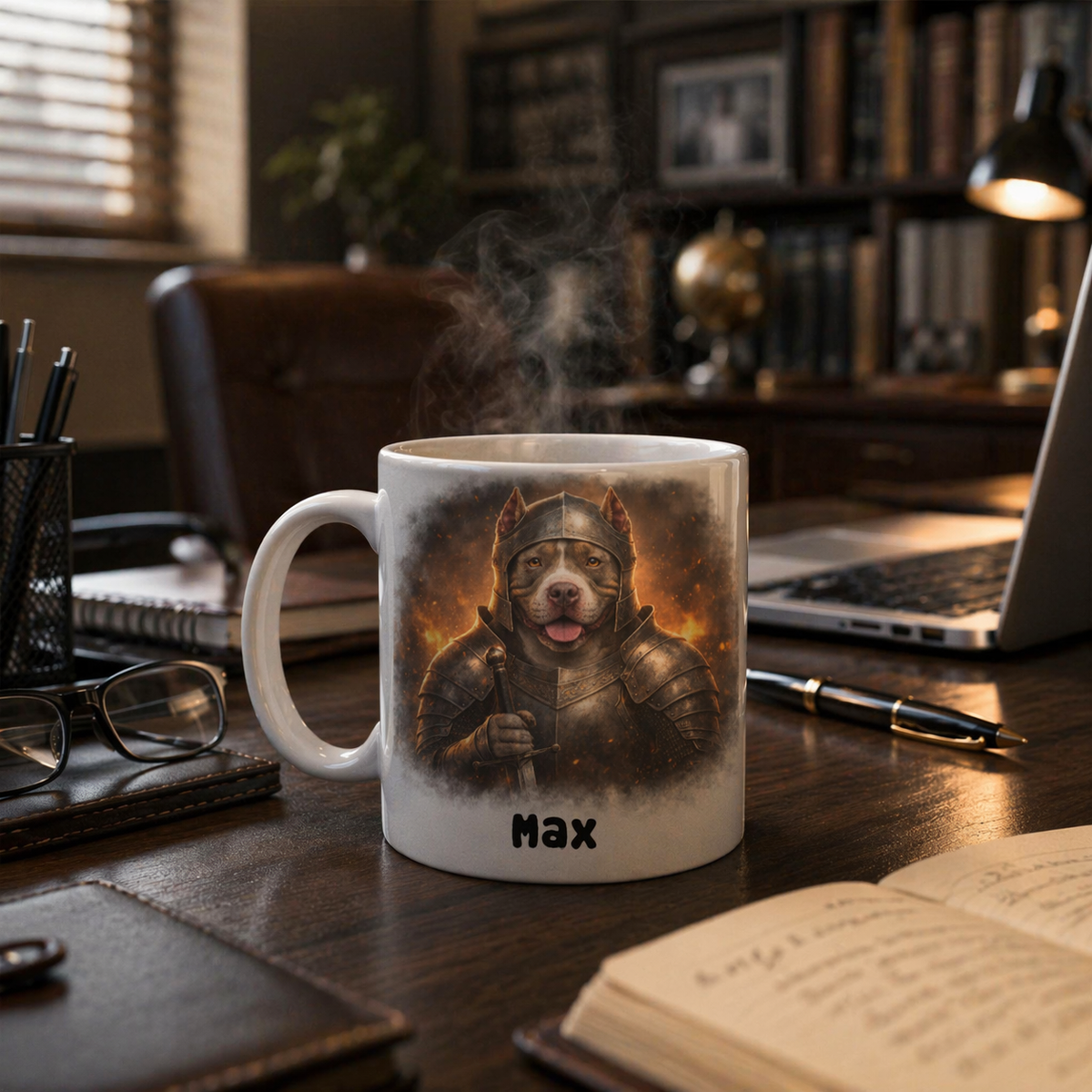 Custom Photo Knight Pet Portrait Mug Funny Custom Coffee Cup, Pet Lover Gift and Keepsake