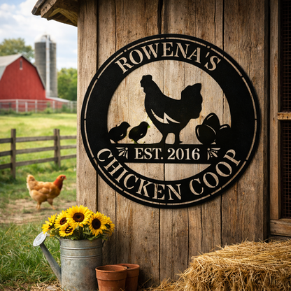 Personalized Chicken Coop Sign, Hen House Coop Sign, Our Little Coop Sign Metal Sign, Metal Chicken Coop Sign, Custom Chicken Coop sign ChatGPT_Image_Mar_11_2026_02_19_27_PM.png