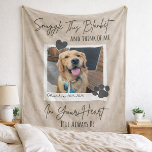 Personalized Dog Memorial Photo Blanket Gift, Pet Loss Keepsake Remembrance Gift For Dog Mom Dad Bereavement Gift, Dog Loss Pet Memory Gifts