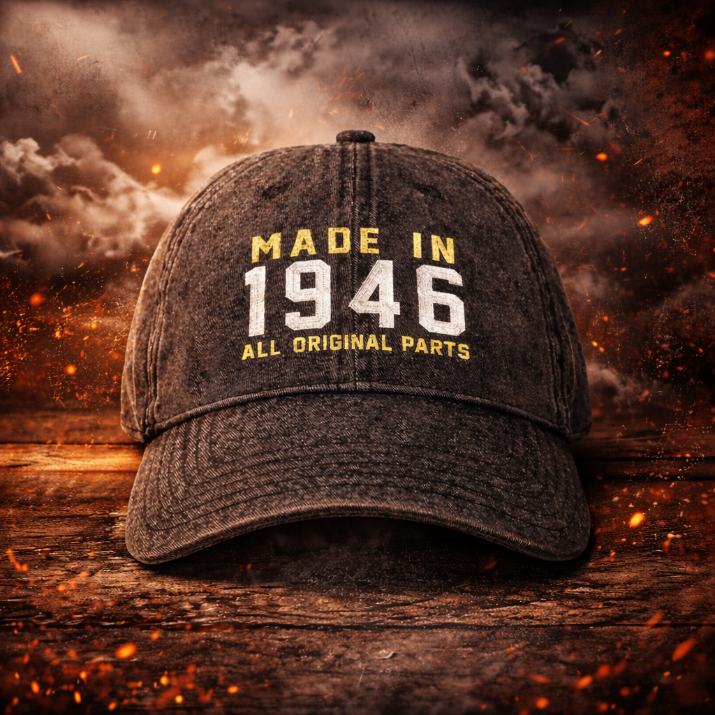 80th Birthday Gift, Vintage Embroidered Hat for 80th Birthday, Born In 1946 Cap