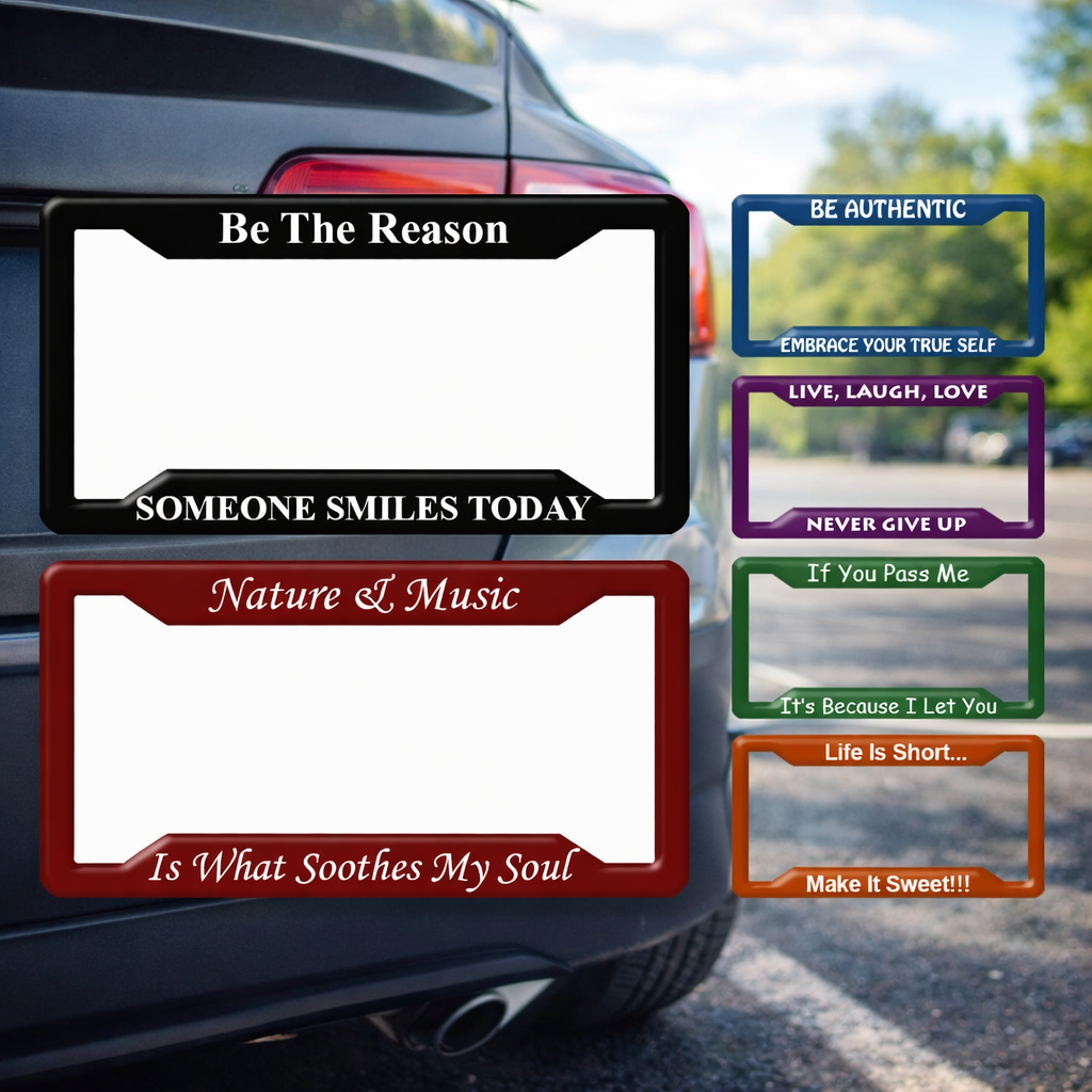 Personalized Heavy Duty License Plate Frame | Laser Engraved, No Decals Here! Custom Aluminum Car Tag Covers