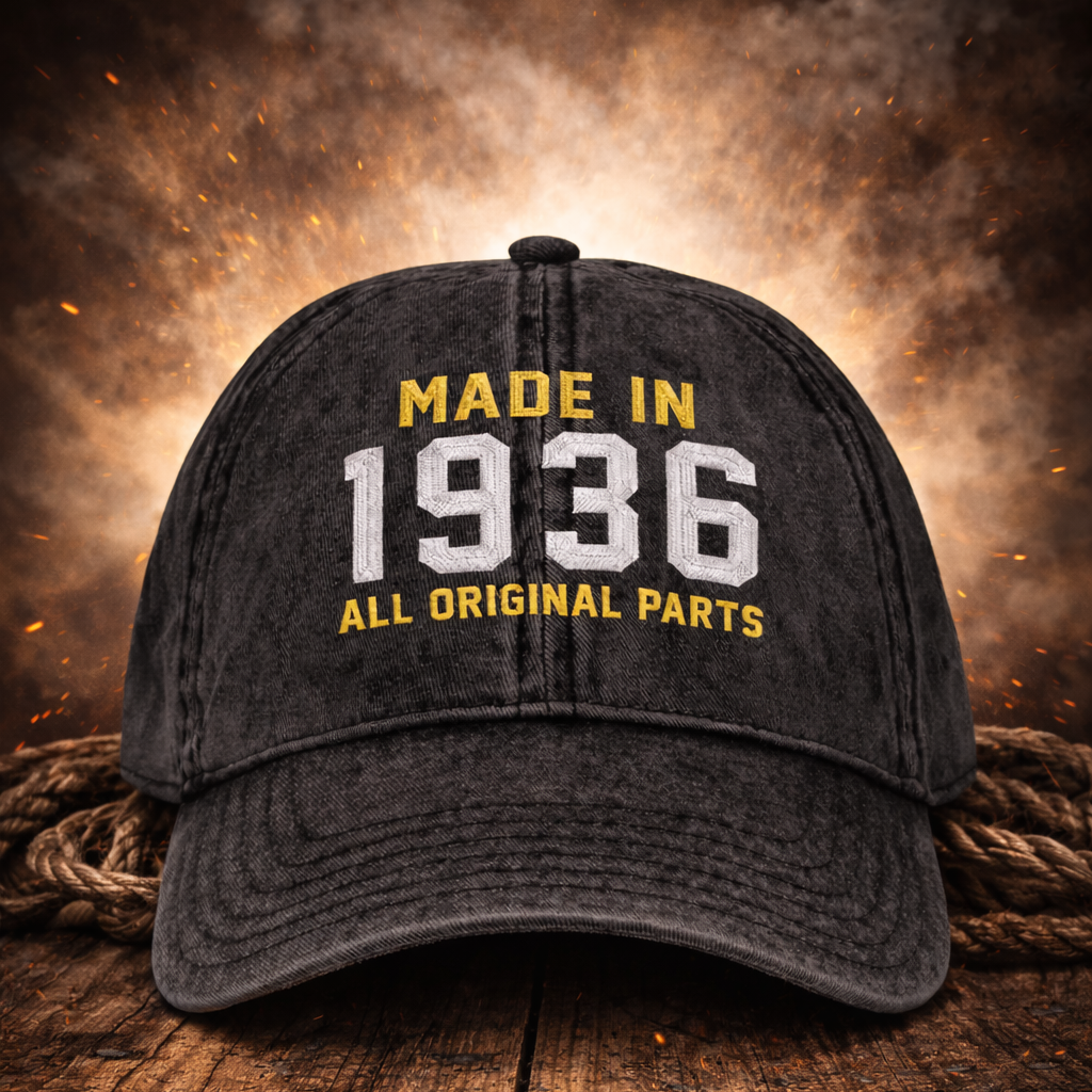 90th Birthday gift Vintage Embroidered Hat for 90th Birthday Born In 1936 Cotton Twill Cap