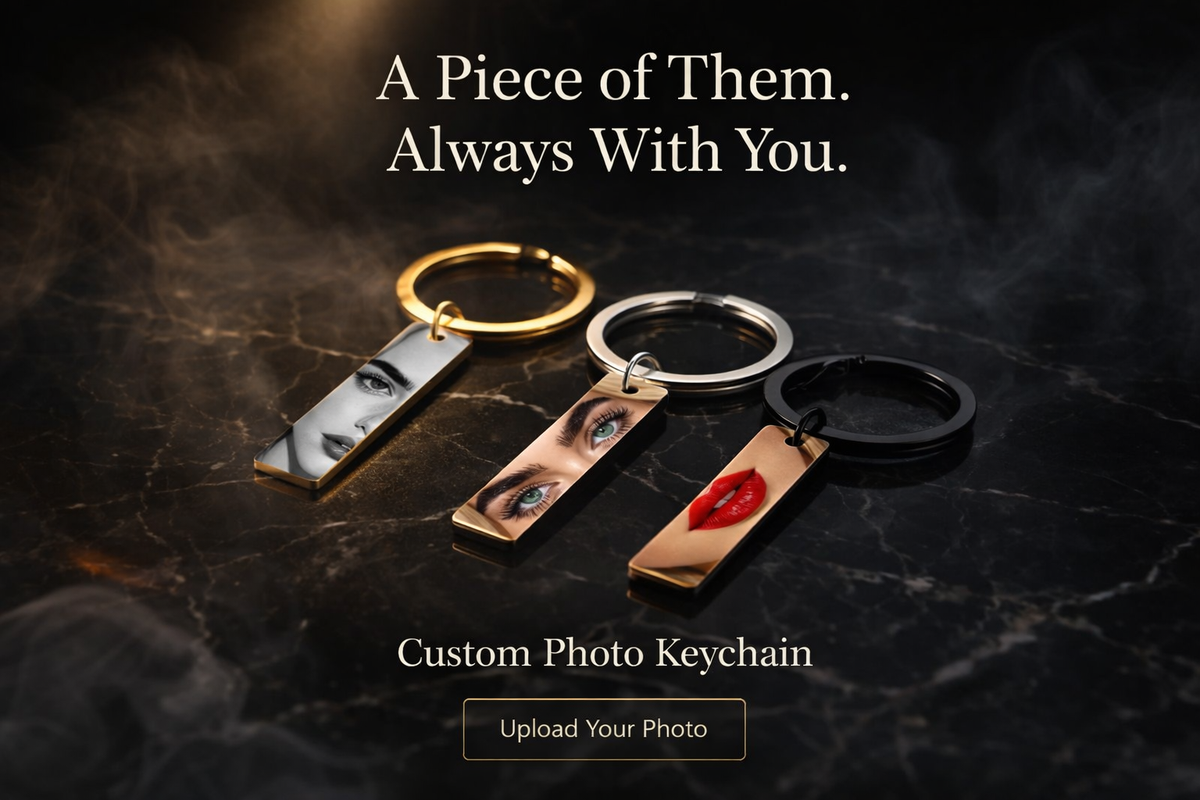 Personalized Eye Photo Keychain - Anniversary Gifts | Custom Couple Keyring, Eye Picture Keychain with Photo for Boyfriend Girlfriend