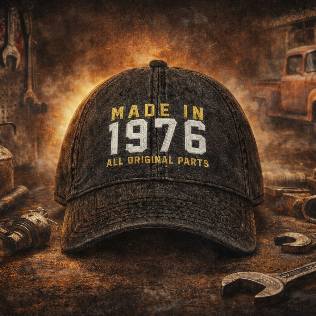 50th Birthday gift Vintage Embroidered Hat for 50th Birthday Born In 1976 Cotton Twill Cap