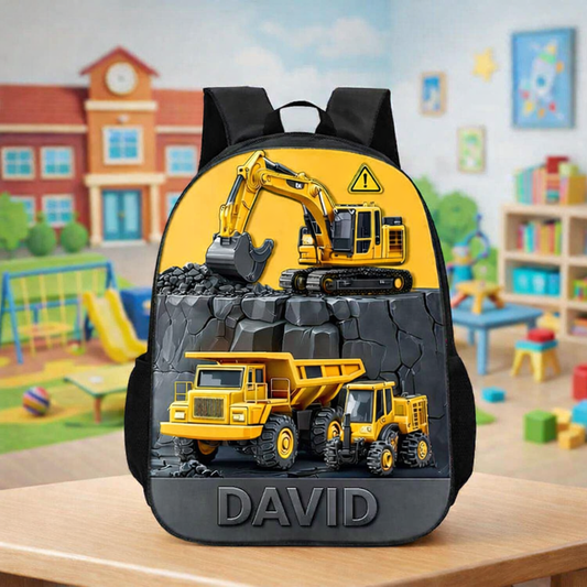 Custom Kids Backpack, Excavator Truck Back To School Backpack, Construction Backpack Birthday Gift For Boys, School Bag For Children Toddler ChatGPT_Image_Mar_12_2026_03_41_49_PM.png