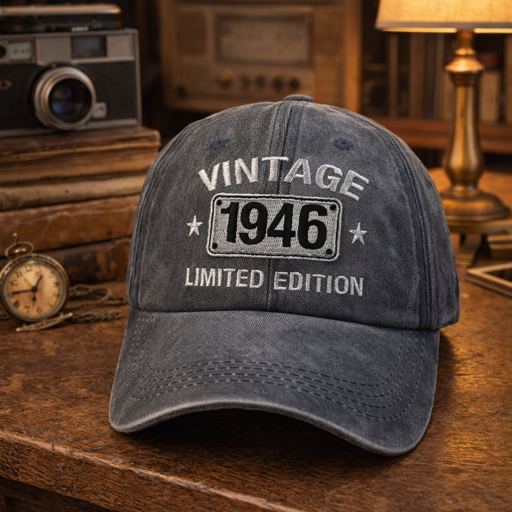 80th Birthday Gifts for Men Women Hats Vintage 1946 Blue Baseball Cap Personalized Embroidery cap for Grandpa Gift For Father Vintage 1645 1955 1965 1975
