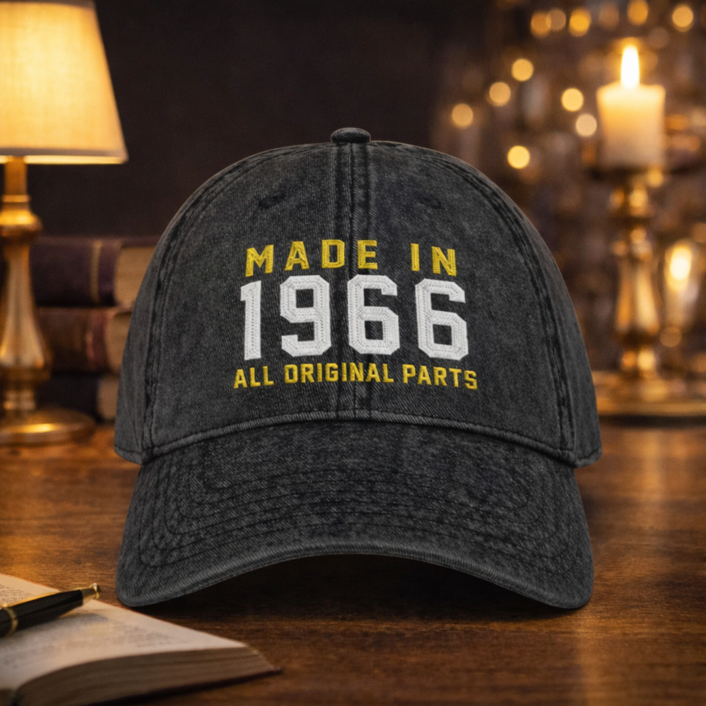 60th Birthday gift Vintage Embroidered Hat for 60th Birthday Born In 1966 Cotton Twill Cap