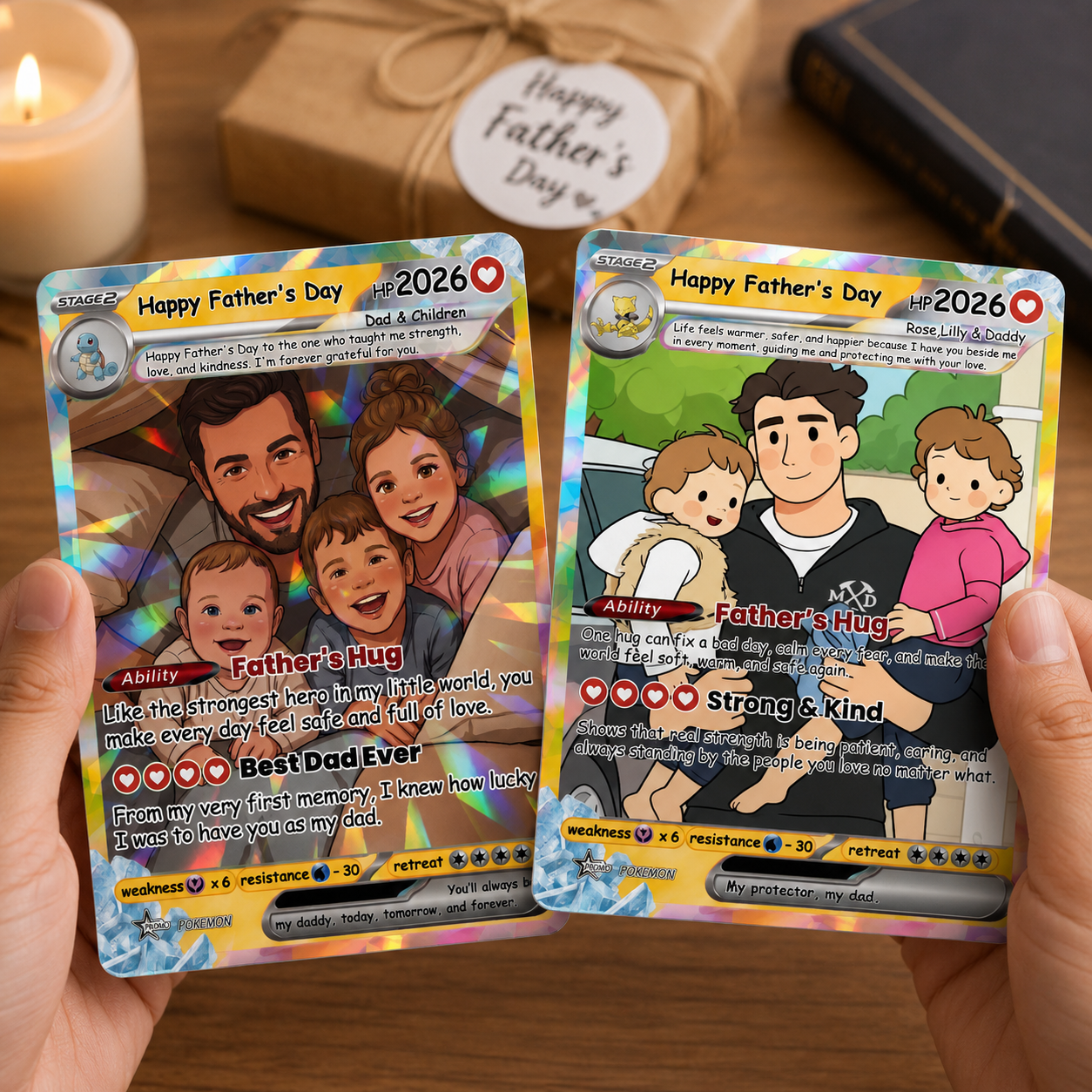 Personalized Poke Card From Photo to Holo Card, Father s Day Gift for Dad, Grandfather , Husband, Anniversary Gift