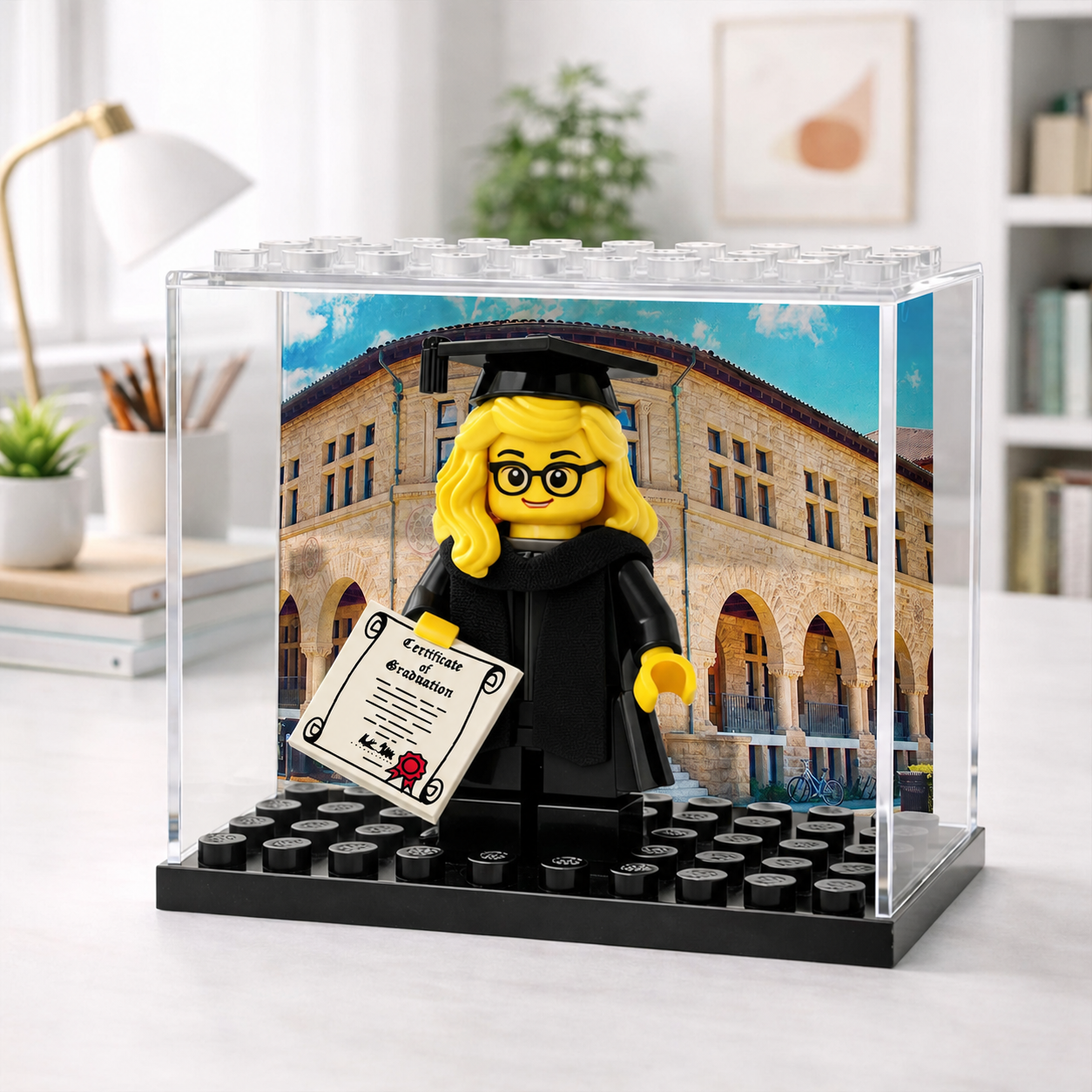 Personalized Minifigure Set with Custom Display Case, Custom Graduation Mini Figure, 2026 Graduation Gift, Funny Grad Gift for Him/Her
