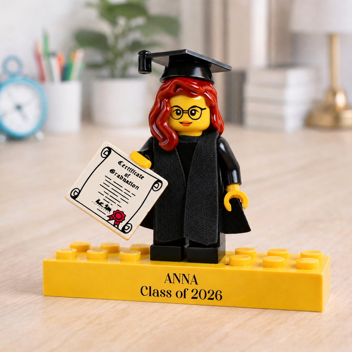 Personalized Minifigure Set with Custom Display Case, Custom Graduation Mini Figure, 2026 Graduation Gift, Funny Grad Gift for Him/Her