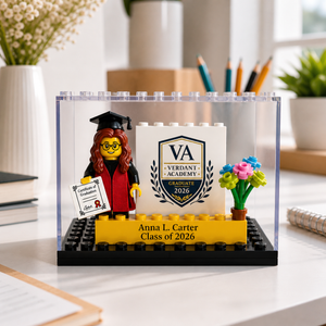 Personalized Minifigure Set with Custom Display Case, Custom Graduation Mini Figure, 2026 Graduation Gift, Funny Grad Gift for Him/Her