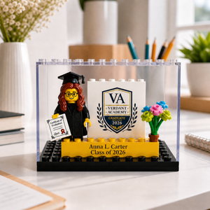 Personalized Minifigure Set with Custom Display Case, Custom Graduation Mini Figure, 2026 Graduation Gift, Funny Grad Gift for Him/Her
