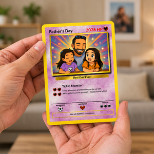 Custom Father's Day Card - Gift For Dad - PKM Trainer Card - Custom Father's Day Gift