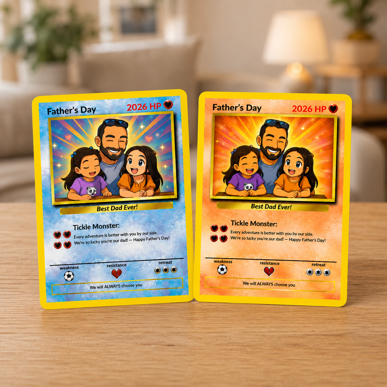 Custom Father's Day Card - Gift For Dad - PKM Trainer Card - Custom Father's Day Gift