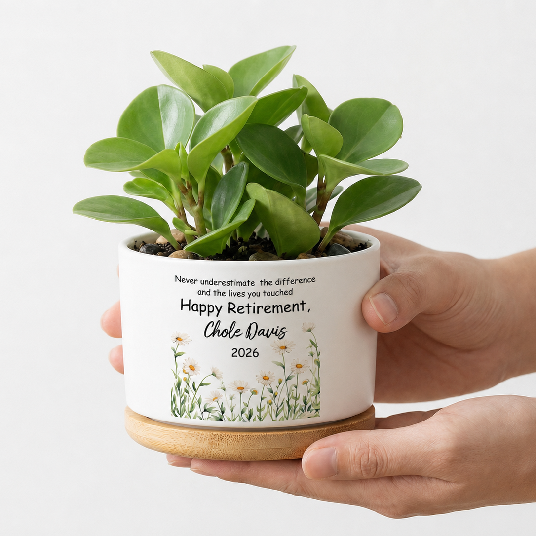 Personalized Retirement Plant Pot, Happy Retirement Gift Flower Pot , Custom Retirement Gift for Women, Coworker Gift,