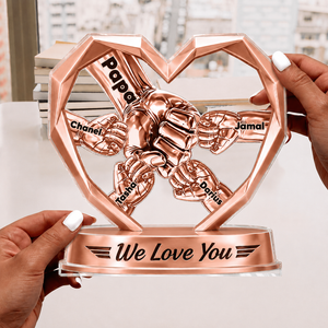 We Love You - Personalized Custom Shaped Acrylic Plaque Daddy s Team Acrylic Plaque Custom Gift for Dad, Custom Shaped Family Keepsake Decor