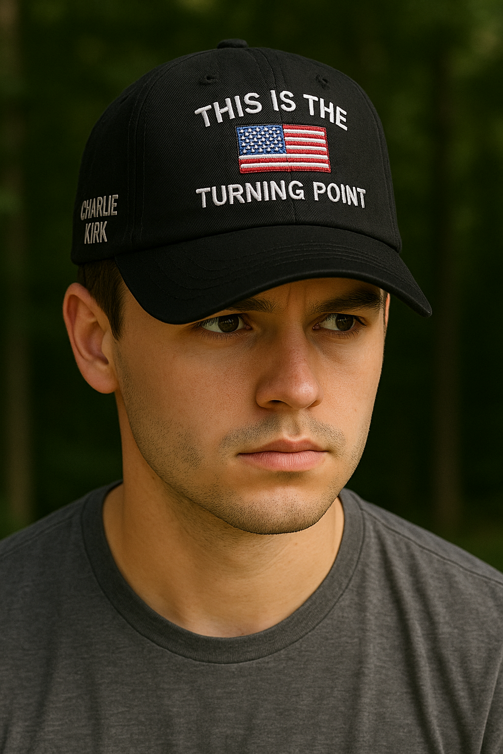 Charlie Kirk Hat This Is The Turning Point Quote Embroidered Hat, Patriotic Hat, Political Statement Hat, Activist Hat, Pray for Charlie