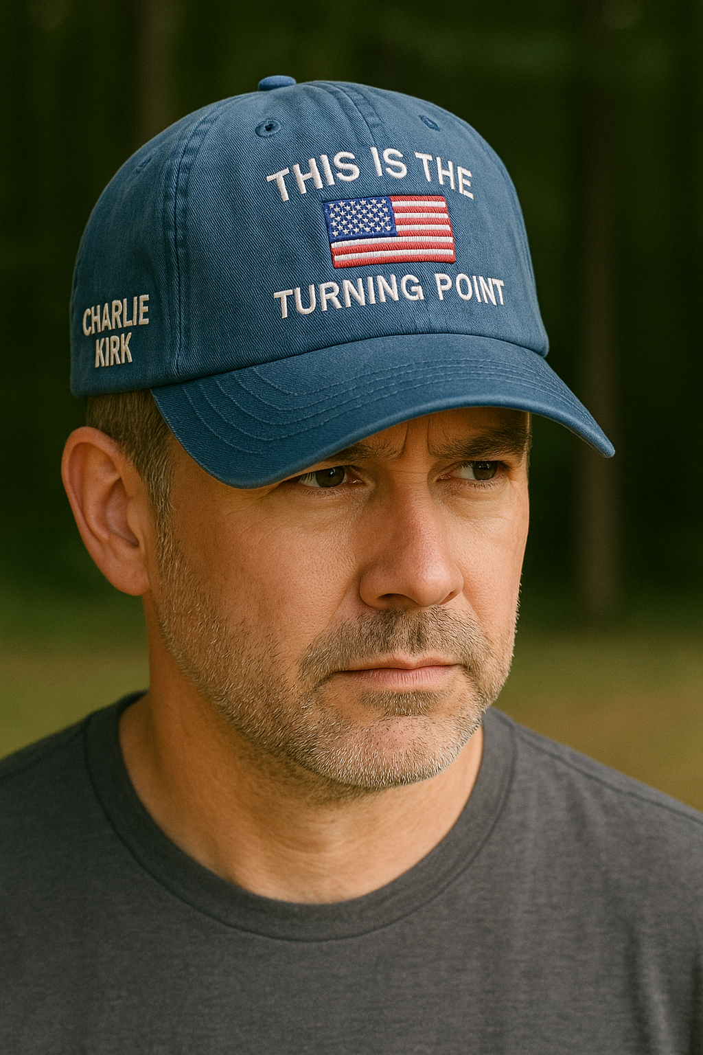 Charlie Kirk Hat This Is The Turning Point Quote Embroidered Hat, Patriotic Hat, Political Statement Hat, Activist Hat, Pray for Charlie