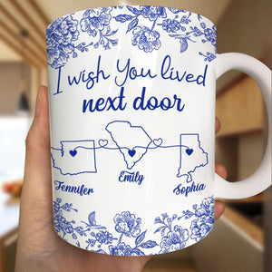 Chinoiserie Toile I Wish We Lived Closer - Personalized Mug