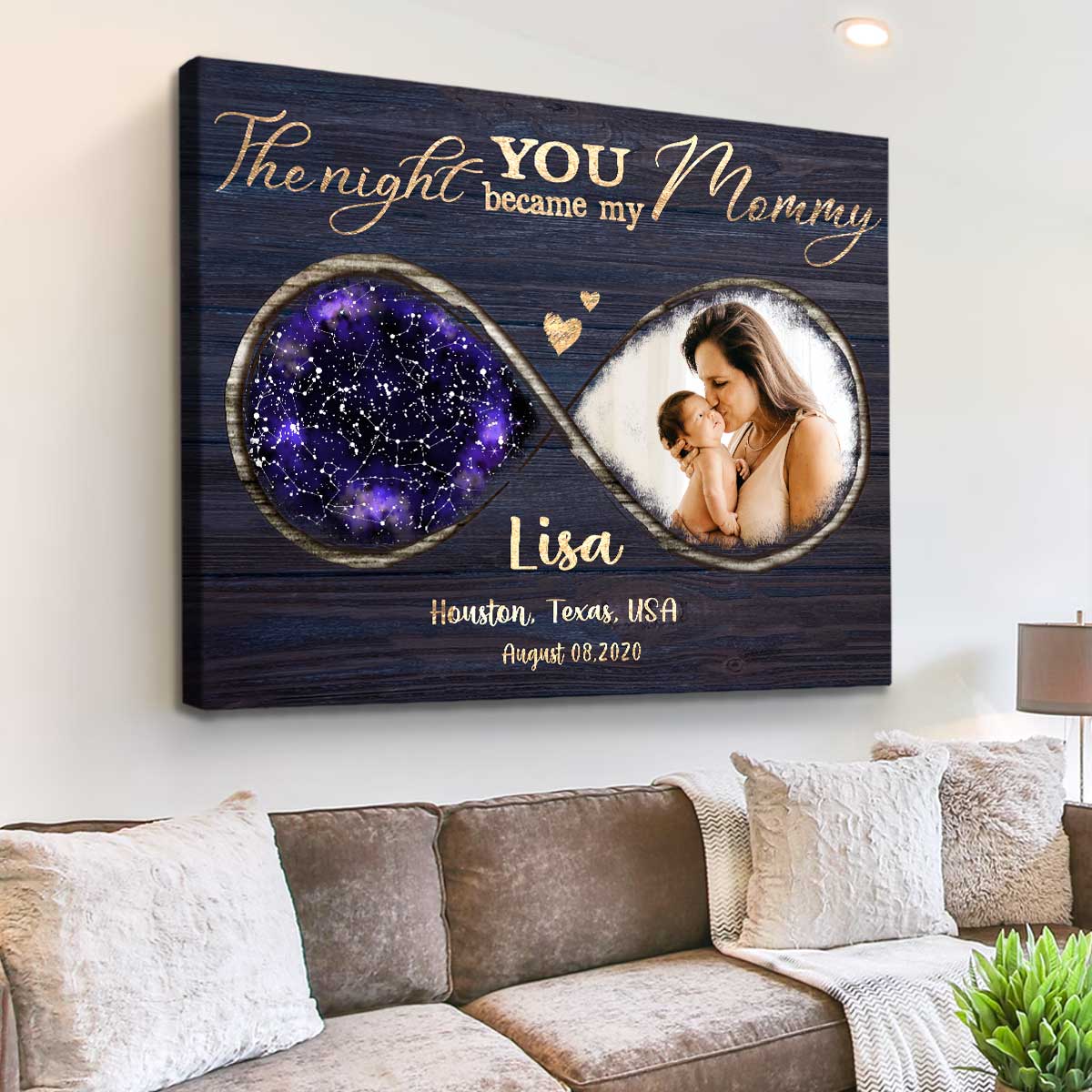 Personalized Gift For New Mom For Mother s Day, The Night You Became My Mommy Custom Star Map Print, First Time Mom Gifts from Husband