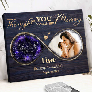 Personalized Gift For New Mom For Mother s Day, The Night You Became My Mommy Custom Star Map Print, First Time Mom Gifts from Husband