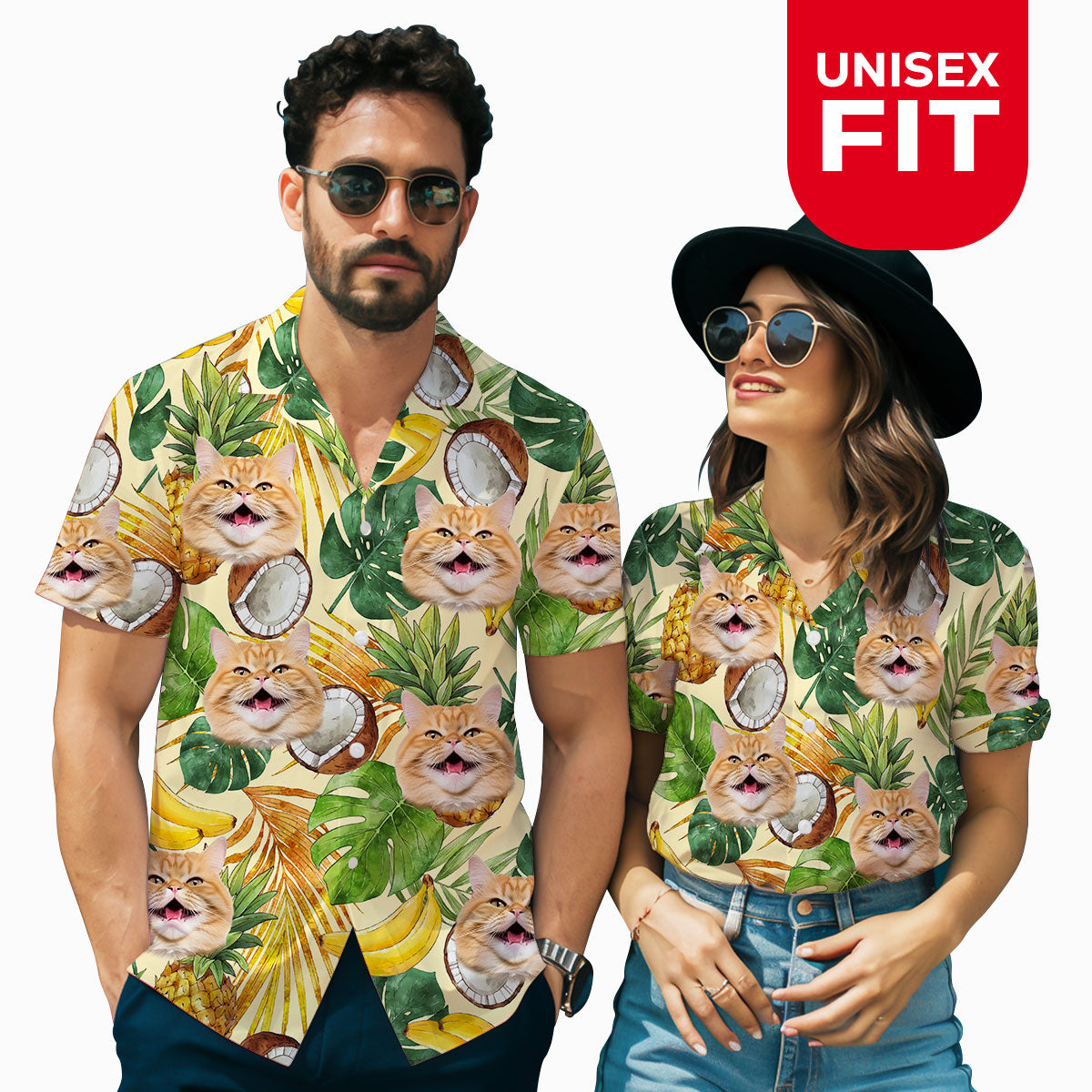 Coconut Bud Shirt - Personalized Custom Cat Photo Hawaiian Shirt