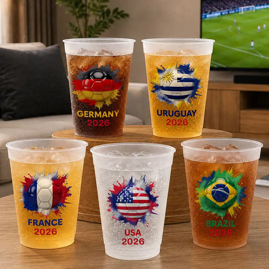 Country Flags Soccer Ball - Personalized Frosted Cups