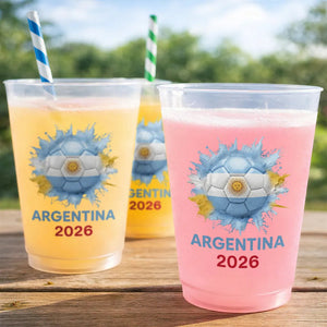 Country Flags Soccer Ball - Personalized Frosted Cups