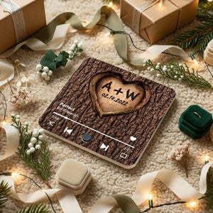 Couple Name Initials In A Heart Tree - Personalized Music Fridge Magnet - Valentine's Day, Anniversary, Engagement Gift