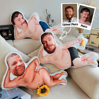 Funny Face Birthday Gift For Him, Custom Shaped Photo Pillow, Valentine's Day Gift For Boyfriend, Husband