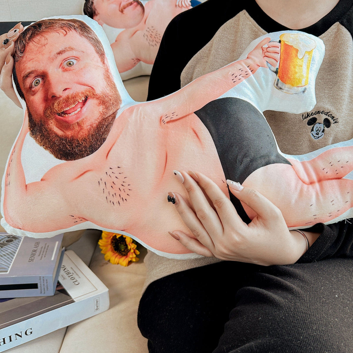 Funny Face Birthday Gift For Him, Custom Shaped Photo Pillow, Valentine's Day Gift For Boyfriend, Husband