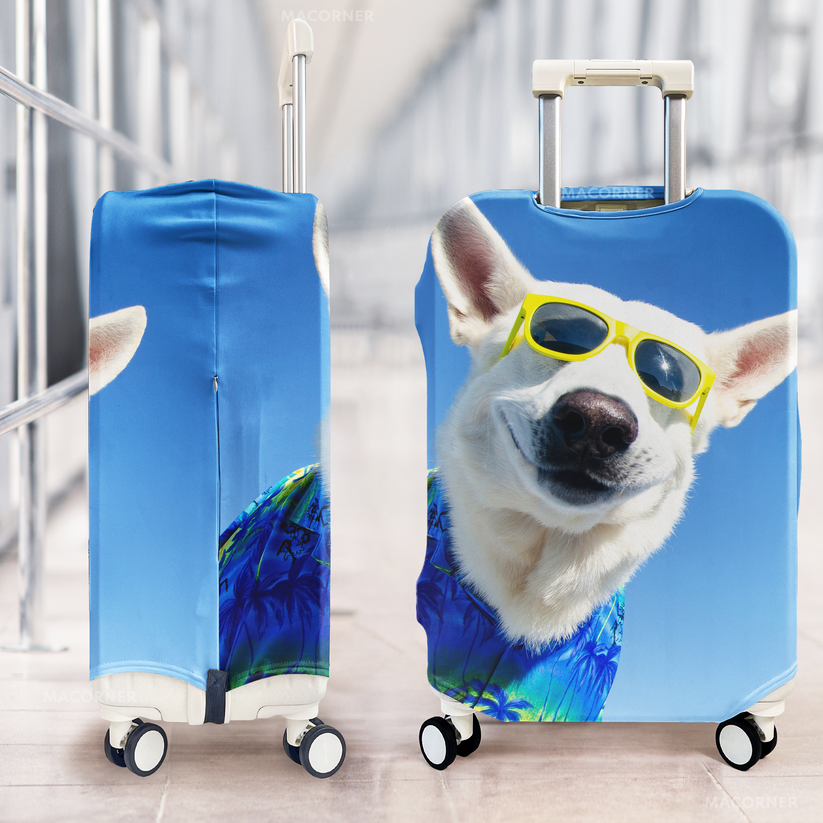 Custom Photo Luggage Cover, Personalize Pet Photo Logo Suitcase Covers, Customized Luggage Wrap Suitcase Protector, honeymoon gifts