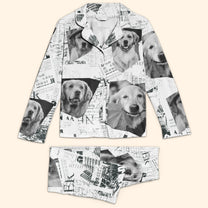 Custom Pet Photo Newspaper - Personalized Photo Women's Pajamas Set, Men's Pajamas Set